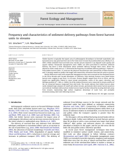 Frequency and characteristics of sediment delivery