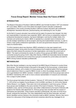 Focus Group Report - Museum Educators of Southern California