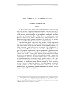 Due Process in the American Identity