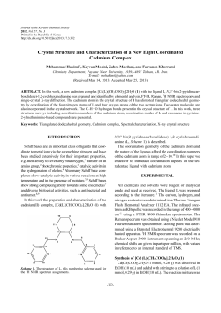 Crystal Structure and Characterization of a New Eight Coordinated