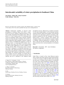 Interdecadal variability of winter precipitation in Southeast China