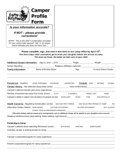 Camper Profile Form