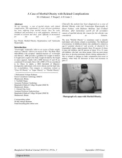 A Case of Morbid Obesity with Related Complications