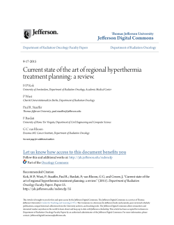 Current state of the art of regional hyperthermia treatment planning