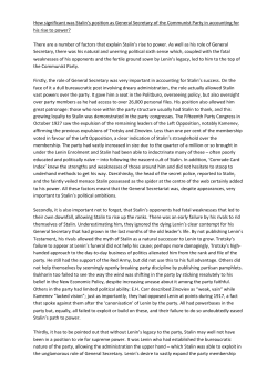 How significant was Stalin`s position as General