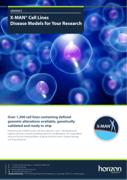 X-MAN® Cell Lines Disease Models for Your Research