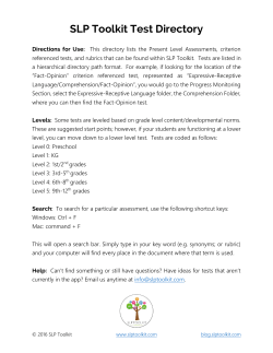 SLP Toolkit Test Directory