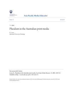 Pluralism in the Australian print media - Research Online