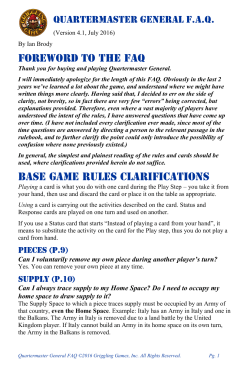 Quartermaster General FAQ