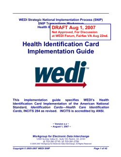 WEDI Health Insurance ID Card Implementation Guide