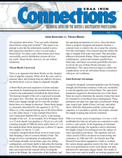 Connections Bulletin PD-01: Joint Restraint vs. Thrust