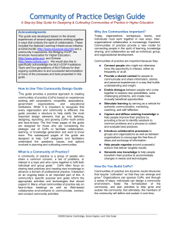 Community of Practice Design Guide: A Step-by-Step
