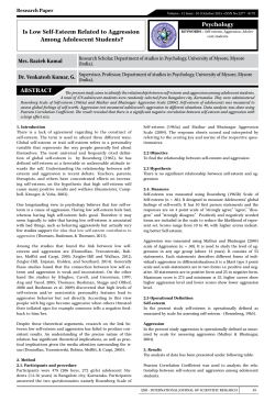 Psychology Is Low Self-Esteem Related to Aggression Among