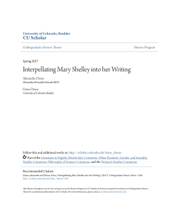 Interpellating Mary Shelley into her Writing - CU Scholar