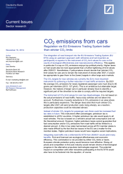 CO2 emissions from cars: Regulation via EU
