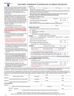 AD18 Form - Permission to Possess/Use Alcoholic