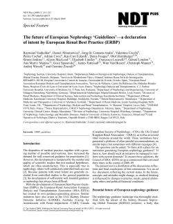 The future of European Nephrology `Guidelines`&mdash;a declaration of