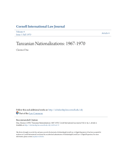 Tanzanian Nationalizations: 1967-1970