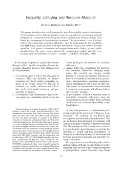 Inequality, Lobbying, and Resource Allocation