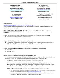 OVERVIEW OF EDUCATION BENEFITS Army National - Mid