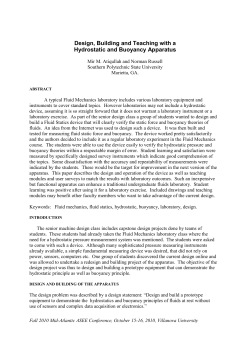 Design, Building and Teaching with a Hydrostatic and Buoyancy