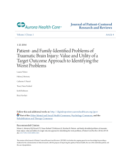 Patient- and Family-Identified Problems of Traumatic Brain Injury
