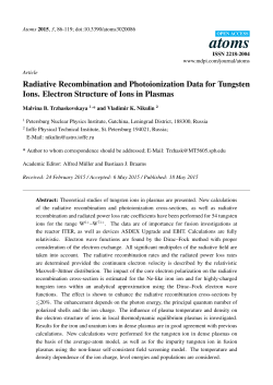 Radiative Recombination and Photoionization Data for Tungsten