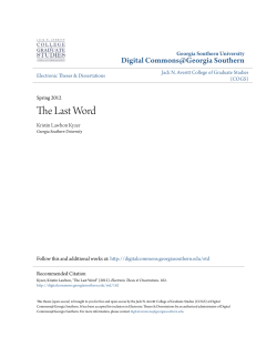 The Last Word - Digital Commons@Georgia Southern