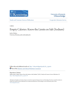 Empty Calories: Know the Limits on Salt (Sodium)