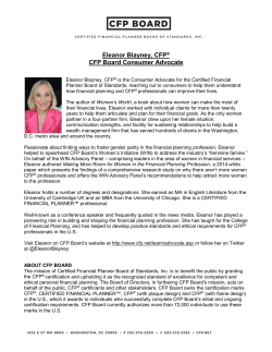 Eleanor Blayney, CFP&reg; CFP Board Consumer Advocate