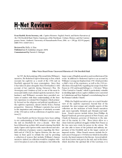 Other Voice Heard From: Uncovered Histories of 1704 - H-Net