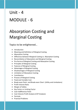 Unit - 4 MODULE - 6 Absorption Costing and Marginal Costing