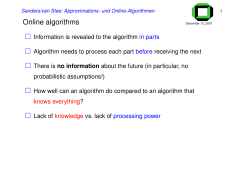 Sanders/van Stee: Approximations- und Online