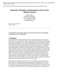 (2006) Properties, principles, and parameters of the gecko adhesive