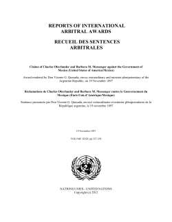 Claims of Charles Oberlander and Barbara M. Messenger against