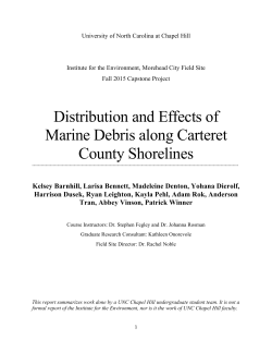 Distribution and Effects of Marine Debris along Carteret County