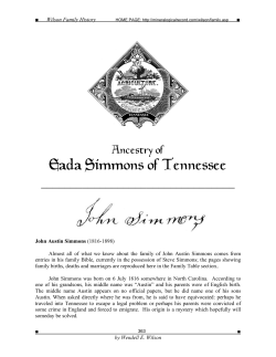 Ancestry of Eada Simmons of Tennessee