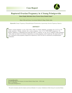 Ruptured Ovarian Pregnancy in A Young Primigravida Case Report