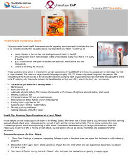 February 2017 Newsletter Heart Health Awareness Month
