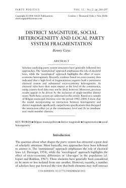 district magnitude, social heterogeneity and local party system