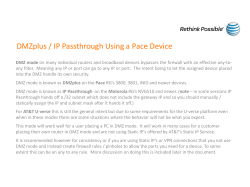 DMZplus / IP Passthrough Using a Pace Device