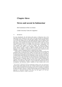 Chapter three Stress and accent in Indonesian