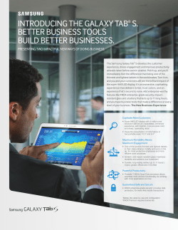 introducing the galaxy tab&reg; s. better business