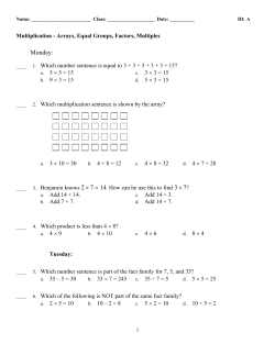 Multiplication Arrays Equal Groups Factors Multiples Homework.tst