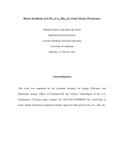 Direct Synthesis of LiNi1/3Co1/3Mn1/3O2 from Nitrate Precursors