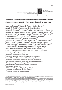Nations` income inequality predicts ambivalence in stereotype