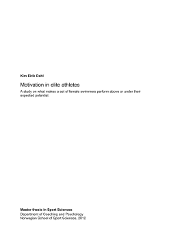 Motivation in elite athletes