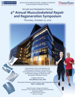 4 th Annual Musculoskeletal Repair and Regeneration Symposium