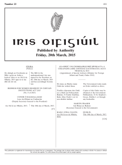Published by Authority Friday, 20th March, 2015
