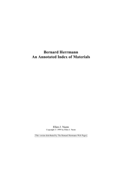 Bernard Herrmann: An Annotated Index of Materials